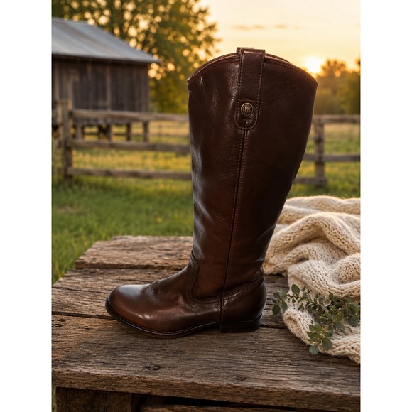 Frye Shoes - Frye Campus Tall‎ Riding Boots Women's 7 B Brown Leather Made in Mexico